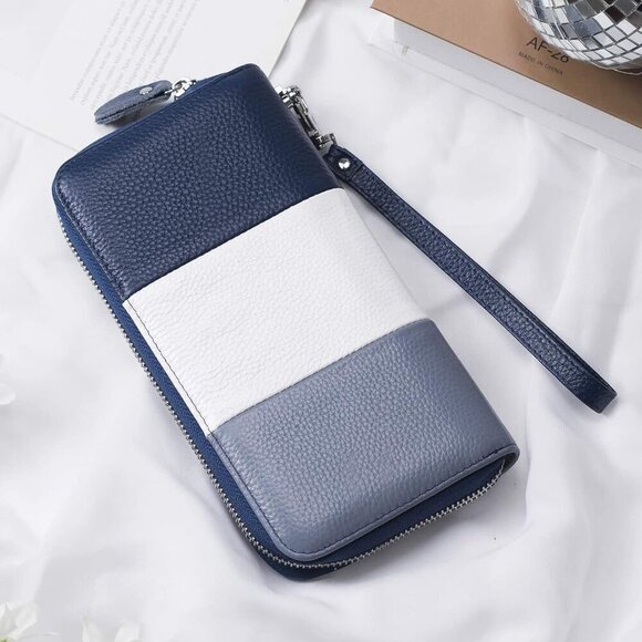Womens Wallet RFID Blocking Genuine Leather Multi Credit Card Large Capacity Zip - Picture 4 of 6